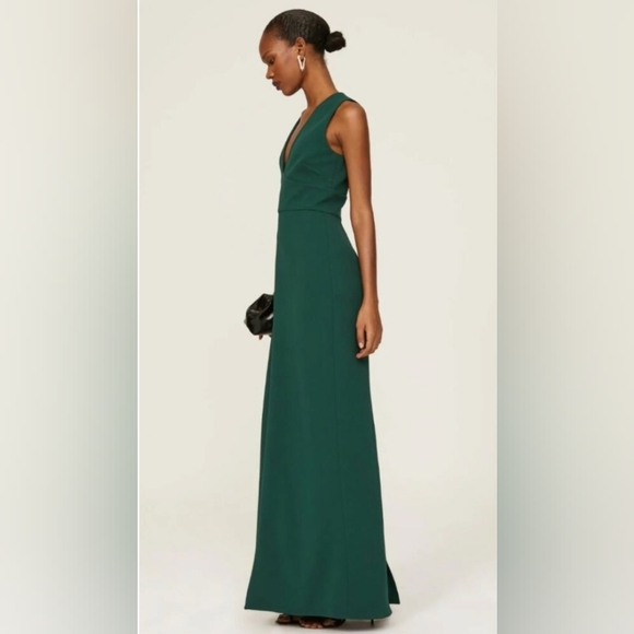 NWT SACHIN + BABI Loretta Gown in Emerald Maxi Long Column Dark Hunter Green 20W - Picture 2 of 4